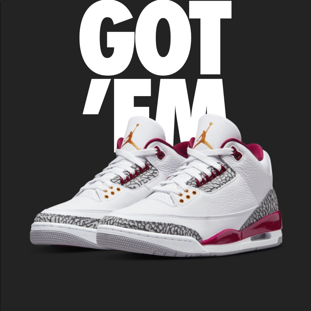 Jordan retro 3 cardinal .